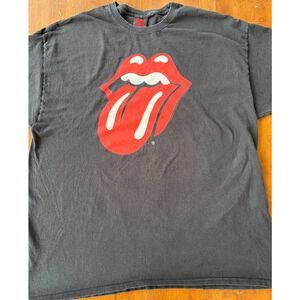 Rolling Stones Tongue Logo T Shirt Men L Black Bravado Licensed Band Tee